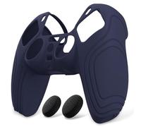 eXtremeRate PlayVital Coque Protection pour ps5 Manette,Housse Silicone avec Capuchon pour ps5 Joystick Controller Cover Skin Antidérapante,Édition Samouraï-Bleu