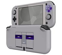 eXtremeRate PlayVital Coque Protection pour Switch Lite avec Capuchon Joystick pour Nintendo Switch Lite et Cover Boutons & Protecteur d'Écran Verre Trempé-Snes Classique