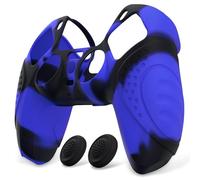 eXtremeRate PlayVital Protection Manette pour ps5 Coque,Housse Silicone avec Capuchon Joystick pour ps5 Controller Accessoire Cover Skin Antidérapante-Bleu & Noir,Édition Guardian