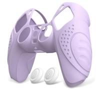 eXtremeRate PlayVital Protection Manette pour ps5 Coque,Housse Silicone avec Capuchon Joystick pour ps5 Controller Accessoire Cover Skin Antidérapante-Mauve,Édition Guardian