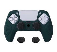 eXtremeRate PlayVital Protection Manette pour ps5 Coque,Housse Silicone avec Capuchon Joystick pour ps5 Controller Accessoire Cover Skin Antidérapante-Vert,Édition Guardian