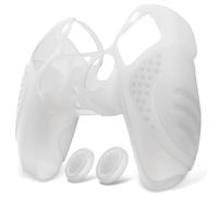 eXtremeRate PlayVital Protection Manette pour ps5 Coque,Housse Silicone avec Capuchon Joystick pour ps5 Controller Accessoire Cover Skin Antidérapante-Transparents à Vert,Édition Guardian