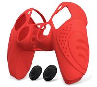 eXtremeRate PlayVital Protection Manette pour ps5 Coque,Rouge Passion | Housse Silicone avec Capuchon Joystick pour ps5 Controller Accessoire Cover Skin Antidérapante-Édition Guardian