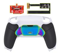 eXtremeRate Rise 2.0 Remap Kit Programmable pour ps5 Manette BDM-010&020, Coque Arrière Redessinée avec 2 Palette Métal pour ps5 Controller, Carte améliorée, Métal Bleu Vert Violet Fond Blanc et Noir