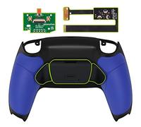 eXtremeRate Rise 2.0 Remap Kit Programmable pour ps5 Manette BDM-010&020, Coque Arrière Redessinée avec 2 Palette pour ps5 Manette, Carte améliorée, Fond Noir et Bleu Prue