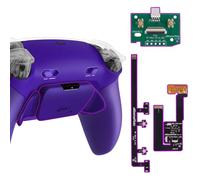 eXtremeRate Rise Plus Max Palettes pour ps5 Manette Remap Kit Programmable pour ps5 BDM-030 040 050 avec Clicky Trigger Stop,Coque Arrière avec Boutons Contrôle Gâchette-Violet Foncé