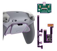 eXtremeRate Rise Plus Max Palettes pour ps5 Manette Remap Kit Programmable pour ps5 BDM-030 040 050 avec Clicky Trigger Stop,Coque Arrière avec Boutons Contrôle Gâchette-Gris Plomb Foncé