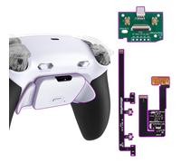 eXtremeRate Rise Plus Max Palettes pour ps5 Manette Remap Kit Programmable pour ps5 BDM-030 040 050 avec Clicky Trigger Stop,Coque Arrière avec Boutons Contrôle Gâchette-Blanc Noir