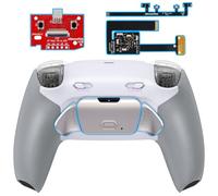 eXtremeRate Rise Plus Max Remap Kit Palettes Boutons Arrière Métal pour ps5 Manette BDM-010 020 avec Clicky Trigger Stop&Coque Manette Arrière pour ps5&Boutons Contrôle Gâchette-Blanc