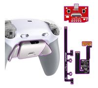eXtremeRate Rise Plus Max RMB Palettes pour ps5 Manette Remap Kit Métal pour ps5 BDM-030 040 050 avec Clicky Trigger Stop,Coque Arrière avec Boutons Contrôle Gâchette-Blanc