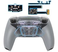 eXtremeRate RISE4 Plus Max Palettes Boutons Arrière pour ps5 Manette BDM-010 020,Coque Arrière avec Boutons Contrôle Gâchette,Remap Kit Programmable pour ps5 Clicky Trigger Stop-Transparent Gris