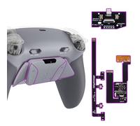 eXtremeRate RISE4 Plus Max Palettes pour ps5 Manette BDM-030 040 050 Remap Kit Programmable,Coque Arrière pour ps5 avec Boutons Contrôle Gâchette & Clicky Trigger Stop-Gris Plomb Foncé