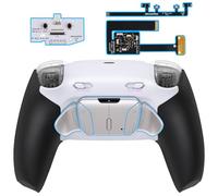 eXtremeRate RISE4 Plus Max RMB Palettes Boutons Métal pour ps5 Manette BDM-010 020,Coque pour ps5 avec Clicky Trigger Stop,Remap Kit Programmable-Noir Blanc