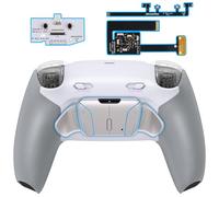 eXtremeRate RISE4 Plus Max RMB Palettes Boutons Métal pour ps5 Manette BDM-010 020,Coque pour ps5 avec Clicky Trigger Stop,Remap Kit Programmable-Blanc