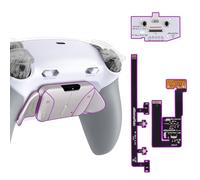 eXtremeRate RISE4 Plus MAX RMB Palettes pour ps5 Manette BDM-030 040 050,Coque Arrière avec Boutons Contrôle Gâchette pour ps5 Clicky Trigger Stop,Remap Kit Métal-Blanc
