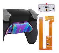 eXtremeRate RISE4 Remap Kit,Coque Arrière Redessinée avec 4 Palette Métal pour ps5 Manette BDM-030/040/050, Palette Métallique (RMB) Version, Métal Bleu Vert Violet et Noir