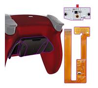 eXtremeRate RISE4 Remap Kit pour ps5 Manette BDM-030/040/050, Coque Arrière Redessinée avec 4 Palette Métal pour ps5 Manette BDM-030/040/050, Palette Métallique (RMB) Version, Rouge Écarlate