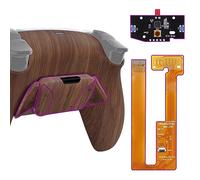 eXtremeRate RISE4 Remap Kit pour ps5 Manette BDM-030/040/050, Coque Arrière Redessinée avec 4 Palette pour ps5 Manette BDM-030/040/050, Carte améliorée, Grain de Bois