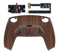 eXtremeRate RISE4 Remap Kit Programmable pour ps5 Manette BDM-010&020, Coque Arrière Redessinée avec 4 Palette pour ps5 Manette, Carte améliorée, Grain de Bois