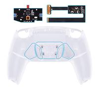 eXtremeRate RISE4 Remap Kit Programmable pour ps5 Manette BDM-010&020, Coque Arrière Redessinée avec 4 Palette pour ps5 Manette, Carte améliorée, Transparent