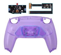 eXtremeRate RISE4 Remap Kit Programmable pour ps5 Manette BDM-010&020, Coque Arrière Redessinée avec 4 Palette pour ps5 Manette, Carte améliorée, Violet Transparent