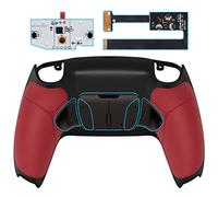 eXtremeRate RISE4 Remap Kit Programmable pour ps5 Manette BDM-010&020, Coque Arrière Redessinée avec 4 Palette Métal pour ps5 Manette, Palette Métallique, Fond Noir et Rouge