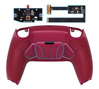 eXtremeRate RISE4 Remap Kit Programmable pour ps5 Manette BDM-010&020, Coque Arrière Redessinée avec 4 Palette pour ps5 Controller, Carte améliorée, Rose Rouge