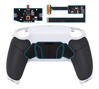 eXtremeRate RISE4 Remap Kit Programmable pour ps5 Manette BDM-010&020, Coque Arrière Redessinée avec 4 Palette pour ps5 Controller, Carte améliorée, Fond Blanc et Noir