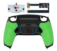 eXtremeRate RISE4 Remap Kit Programmable pour ps5 Manette BDM-010&020, Coque Arrière Redessinée avec 4 Palette Métal pour ps5 Manette, Palette Métallique, Fond Noir et Vert