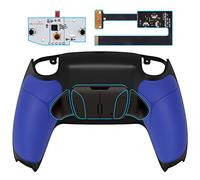eXtremeRate RISE4 Remap Kit Programmable pour ps5 Manette BDM-010&020, Coque Arrière Redessinée avec 4 Palette Métal pour ps5 Manette, Palette Métallique, Fond Noir et Bleu Prue