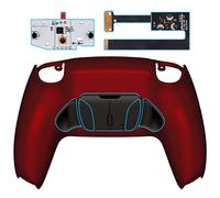 eXtremeRate RISE4 Remap Kit Programmable pour ps5 Manette BDM-010&020, Coque Arrière Redessinée avec 4 Palette Métal pour ps5 Manette, Palette Métallique (RMB) Version, Rouge Écarlate