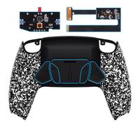 eXtremeRate RISE4 Remap Kit Programmable pour ps5 Manette BDM-010&020, Coque Arrière Redessinée avec 4 Palette pour ps5 Manette, Carte améliorée, Blanche Texturé
