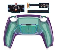 eXtremeRate RISE4 Remap Kit Programmable pour ps5 Manette BDM-010&020, Coque Arrière Redessinée avec 4 Palette pour ps5 Manette, Carte améliorée, Caméléon Violet Vert