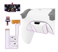 eXtremeRate RISE4 V4 Remap Kit pour ps5 Manette BDM-030/040/050/060, Coque Arrière Redessinée avec 4 Palette pour ps5 Manette BDM-030/040/050/060, Carte améliorée, Blanche Pur