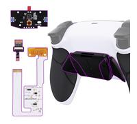eXtremeRate RISE4 V4 Remap Kit pour ps5 Manette BDM-030/040/050/060, Coque Arrière Redessinée avec 4 Palette pour ps5 Controller BDM-030/040/050/060, Carte améliorée, Fond Blanc et Noir