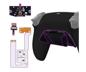 eXtremeRate RISE4 V4 Remap Kit pour ps5 Manette BDM-030/040/050/060, Coque Arrière Redessinée avec 4 Palette pour ps5 Manette BDM-030/040/050/060, Carte améliorée, Noir Pur