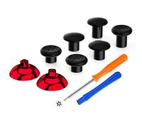 eXtremeRate Stick Analogique de Remplacement pour Xbox One Standard/X/S/Elite Manette, Joysticks Echangeable avec 3 Hauteurs Réglables, Compatible avec Xbox Series Manette, Chromé Rouge