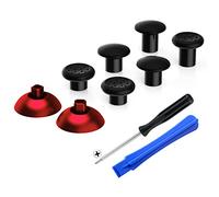 eXtremeRate Stick Analogique pour ps5 Manette,Joysticks Interchangeable pour ps4 Manette avec 3 Hauteurs Ergonomiques, Mat Chromé Rouge