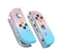eXtremeRate Switch Joycon Coque avec Bouton,Cover Accessoires pour Nintendo Switch OLED Joycon-Dégradé Rose Bleu