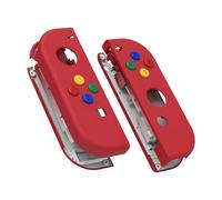 eXtremeRate Switch Joycon Coque avec Bouton,Cover Accessoires pour Nintendo Switch OLED Joycon-Passion Rouge
