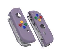 eXtremeRate Switch Joycon Coque avec Bouton,Cover Accessoires pour Nintendo Switch OLED Joycon-Violet Grisâtre Foncé