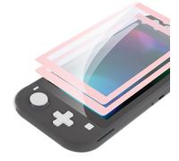 eXtremeRate Verre Trempé pour Nintendo Switch Lite | Protection d'écran Anti Rayures et Empreintes Digitales HD Transparent Sans Bulles Incassable avec Bordure Rose pêche