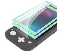eXtremeRate Verre Trempé pour Nintendo Switch Lite, Protection d'écran pour Switch Lite Anti Rayures et Empreintes Digitales HD Transparent sans Bulles Incassable avec Bordure Vert