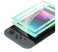 eXtremeRate Verre Trempé pour Nintendo Switch, Protection d'écran pour Switch Anti Rayures et Empreintes Digitales HD Transparent sans Bulles Incassable avec Cyan Clair