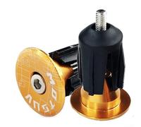 Extrémité de guidon en aluminium avec noyau intérieur extensible pour un ajustement flexible sur les vélos avec différentes dimensions de guidon et scénarios d'utilisation (jaune)