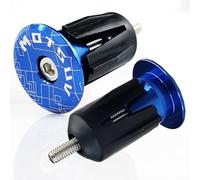 Extrémité de guidon en aluminium avec noyau intérieur extensible pour un ajustement flexible sur les vélos avec différentes dimensions de guidon et scénarios d'utilisation (bleu)