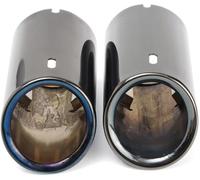 Extrémités 1 Paire De Tuyaux D'échappement Queue Voiture Titane Noir Pour BMW E90 E92 E93 325i Série 3 2006-2010 Inoxydable Tuyaux d'échappement voiture