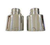 ExtréMitéS 1 Tuyau D'échappement En Acier Inoxydable Argenté Modification Exportation Silencieux Ovale Épais Personnalisé Embouts Silencieux D'éChappement(57mm)