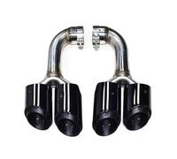 Extrémités 2011-2018 Pour Touareg Tuyau D'échappement Mise Niveau Sport Quatre Sorties Système Silencieux Inoxydable Tuyaux d'échappement voiture(Gasoline Black A)