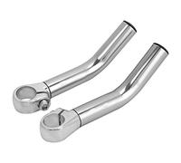 Extrémités de Guidon de Vélo, 1 Paire en Alliage d'Aluminium Poignée de Guidon d'Extrémité de Guidon de Vélo avec Butée pour Remplacement de Guidon de 22,2 Mm(Argent)